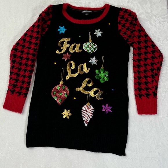 United States Sweaters Womens Holiday Fa La La Ugly Christmas Sweater Size Large - Picture 1 of 6